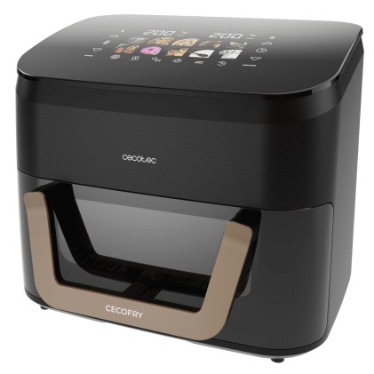 Cecotec Cecofry and Grill Smokin' 11000 Plus Freidora de Aire - 2900W - Capacidad 11L - Temperatura Regulable hasta 200ВєC - Ahumador Integrado - Ventana de Visualizacion - Color Negro