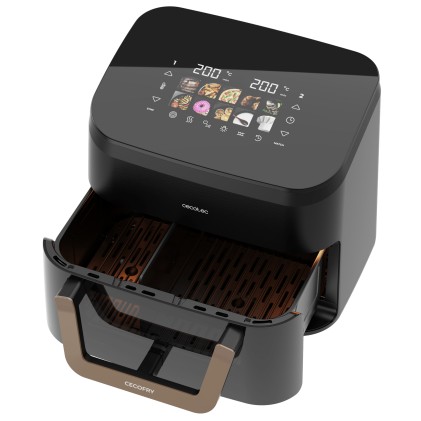 Cecotec Cecofry and Grill Smokin' 11000 Plus Freidora de Aire - 2900W - Capacidad 11L - Temperatura Regulable hasta 200ВєC - Ahumador Integrado - Ventana de Visualizacion - Color Negro