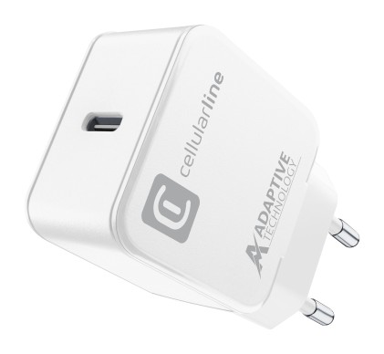 Caricabatterie Usb Cellular Line Achsmusbc15Ww Adaptive Fast Charger 1