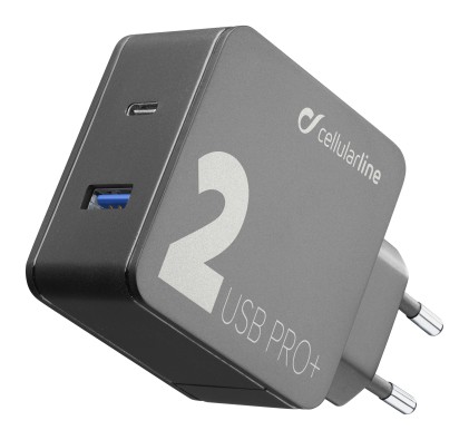 Caricabatterie Usb Cellular Line Achusb2Qcpd36Wk Multipower 2 Fast+