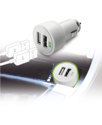 Caricabatterie Cellular Line Microcbrusbduaipad Dual Usb Car Charger