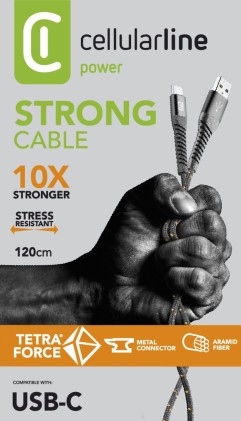 Cavo Usb C Cellular Line Tetraforce Extreme Cable Type C Tetracabtyc1M