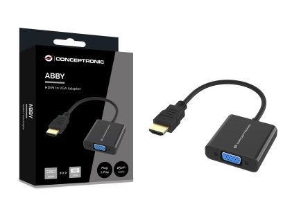 Adattatore Hdmi-Vga M/F Bk Con Cavo 0,25Mt