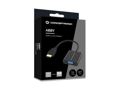 Adattatore Hdmi-Vga M/F Bk Con Cavo 0,25Mt