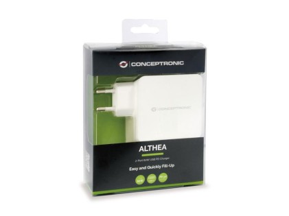 Conceptronic ALTHEA02W Caricabatterie per dispositivi mobili Bianco Interno