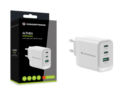 Alimentatore 65W Gan 3 Porte W 2*Usb C+1*Usb A Qc+Pd3.0