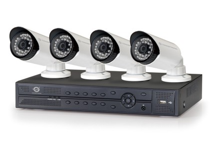 KIT 4 TELECAMERE VIDEOSORVEGLIANZA IP (POE) CON DVR 4 CANALI CONCEPTRONIC