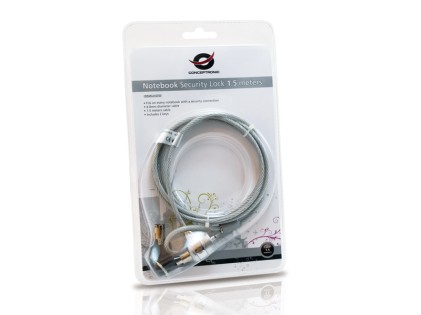 Conceptronic CNBSLOCK15 cavo di sicurezza Argento 1,5 m