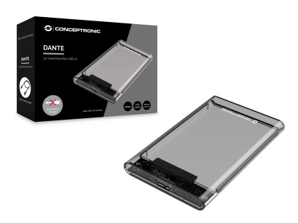 Conceptronic DANTE03T contenitore di unit&agrave; di archiviazione Box esterno HDD/SSD Trasparente 2.5"