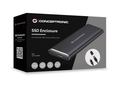 Conceptronic DDE01B contenitore di unit&agrave; di archiviazione Box esterno SSD Nero M.2