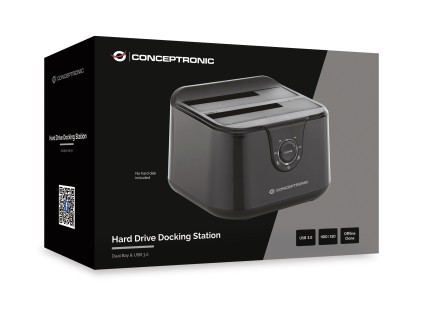 Conceptronic DDE02B docking station per unit&agrave; di archiviazione USB 3.2 Gen 1 (3.1 Gen 1) Type-B Nero