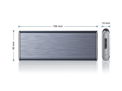 Box esterno per dischi rigidi - SSD SATA - USB 3.0 - 5Gps - Grigio metallizzato