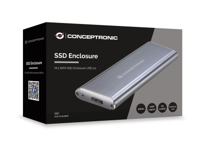Box esterno per dischi rigidi - SSD SATA - USB 3.0 - 5Gps - Grigio metallizzato