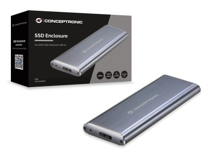 Box esterno per dischi rigidi - SSD SATA - USB 3.0 - 5Gps - Grigio metallizzato