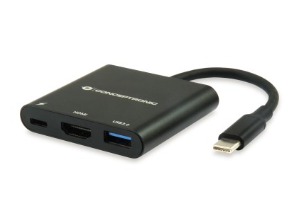 Conceptronic DONN01B hub di interfaccia USB 3.2 Gen 1 (3.1 Gen 1) Type-C 5000 Mbit/s Nero