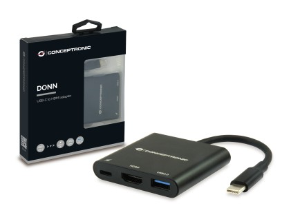 Conceptronic DONN01B hub di interfaccia USB 3.2 Gen 1 (3.1 Gen 1) Type-C 5000 Mbit/s Nero