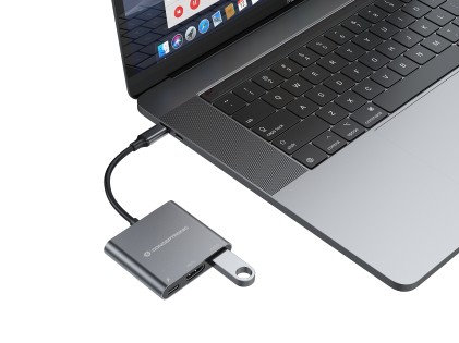 Conceptronic DONN01G replicatore di porte e docking station per laptop USB 3.2 Gen 1 (3.1 Gen 1) Type-C Nero, Grigio