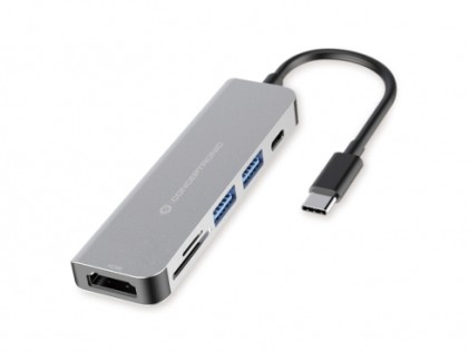 Conceptronic DONN02G hub di interfaccia USB 3.2 Gen 1 (3.1 Gen 1) Type-C 5000 Mbit/s Alluminio