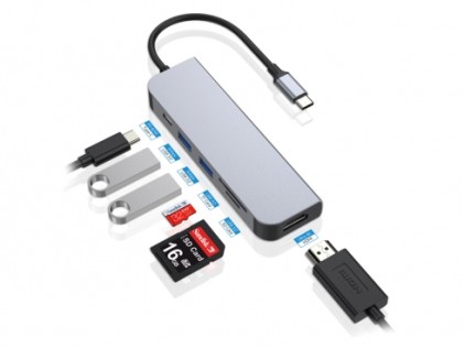 Conceptronic DONN02G hub di interfaccia USB 3.2 Gen 1 (3.1 Gen 1) Type-C 5000 Mbit/s Alluminio