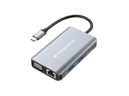 Docking Station Type C 7In1 1*Hdmi/1*Vga/3*Usb 3.0/1*Usb C Pd