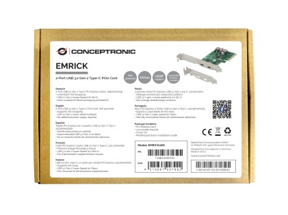 Conceptronic EMRICK08G scheda di interfaccia e adattatore Interno USB 3.2 Gen 2 (3.1 Gen 2)