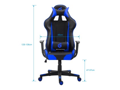 Conceptronic EYOTA04B sedia per videogioco Sedia da gaming per PC Seduta imbottita Nero, Blu