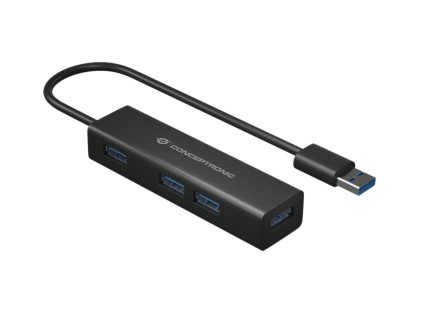 Hub Usb 3.0 4 Porte Bk 4*Usb A + Adatt.Usb C (Alluminio)
