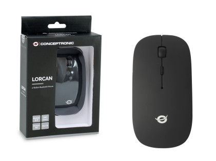 Mouse wireless Lorcan Conceptronic 1600 DPI - Bluetooth 3.0 - 4 pulsanti - Nero