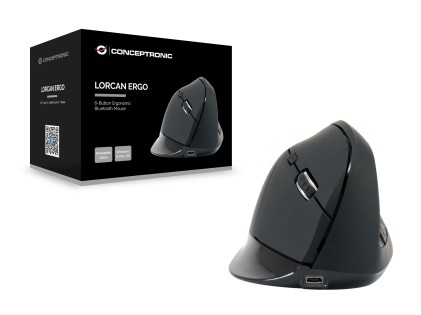 Mouse Ottico Wireless Ergonomic Bk 6 Tasti Ricaricabile Dpi Switch