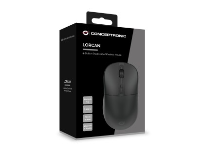 Mouse Ottico Wireless 1600 Dpi Bk 4 Tasti Plug&Play Dpi Switch Dual