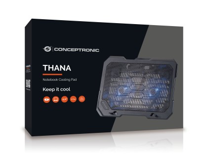 Conceptronic THANA01B base di raffreddamento per notebook 39,6 cm (15.6") Nero