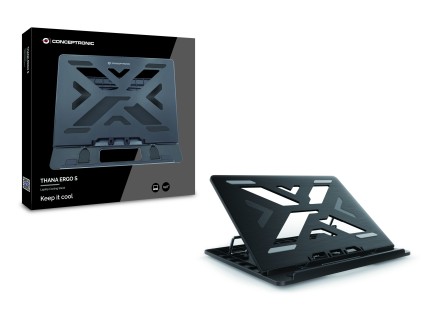 Conceptronic ERGO Laptop Cooling Stand 39,6 cm (15.6") Supporto per computer portatile Nero