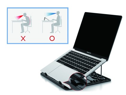 Conceptronic ERGO Laptop Cooling Stand 39,6 cm (15.6") Supporto per computer portatile Nero