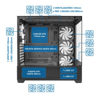 CoolBox GA250 Vision Tower Nero