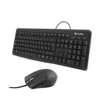 CoolBox COO-KTR-01U tastiera Mouse incluso Ufficio USB QWERTY Nero