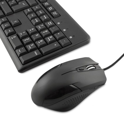 CoolBox COO-KTR-01U tastiera Mouse incluso Ufficio USB QWERTY Nero