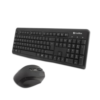 CoolBox COO-KTR-02W tastiera Mouse incluso Ufficio RF Wireless QWERTY Spagnolo Nero