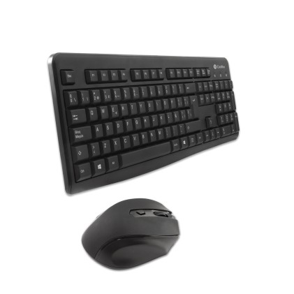 CoolBox COO-KTR-02W tastiera Mouse incluso Ufficio RF Wireless QWERTY Spagnolo Nero