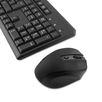 CoolBox COO-KTR-02W tastiera Mouse incluso Ufficio RF Wireless QWERTY Spagnolo Nero
