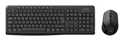 CoolBox COO-KTR-03W tastiera Mouse incluso Casa/ufficio RF Wireless QWERTY Spagnolo Nero