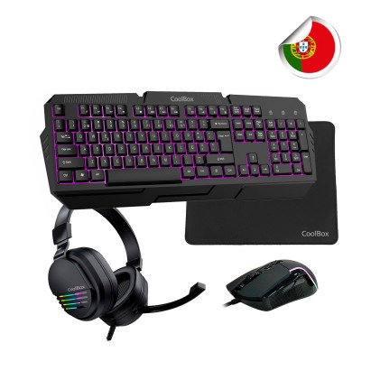 CoolBox COO-KTRAA-15PT tastiera Mouse incluso Gaming USB Portoghese Nero