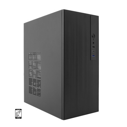 Case Coolbox M460 MicroATX - Supporta unit&agrave; da 3,5" e 2,5" - USB-C 3.2 Gen1 e audio - Alimentatore da 500 W - Nero