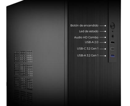 Case Coolbox M460 MicroATX - Supporta unit&agrave; da 3,5" e 2,5" - USB-C 3.2 Gen1 e audio - Alimentatore da 500 W - Nero