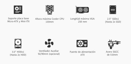 Case Coolbox M460 MicroATX - Supporta unit&agrave; da 3,5" e 2,5" - USB-C 3.2 Gen1 e audio - Alimentatore da 500 W - Nero