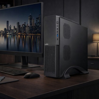 CoolBox PC micro ATX T313 Slim Basso profilo (Slimline - stilizzato) Nero
