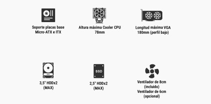 CoolBox PC micro ATX T313 Slim Basso profilo (Slimline - stilizzato) Nero
