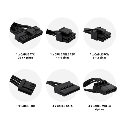 CoolBox Force BR-500 alimentatore per computer 500 W 20+4 pin ATX ATX Nero