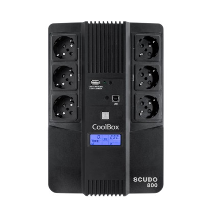 CoolBox Scudo 3 LCD 800VA gruppo di continuit&agrave; (UPS) A linea interattiva 0,8 kVA 480 W 6 presa(e) AC