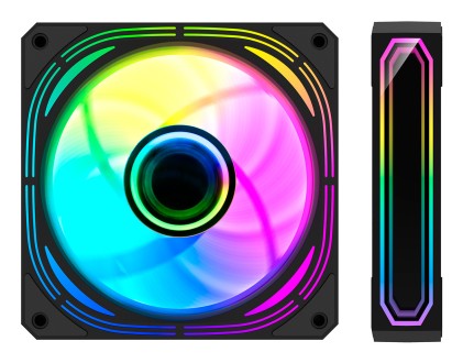 CoolBox Infinity Pro ARGB Case per computer Ventilatore 12 cm Nero 4 pz