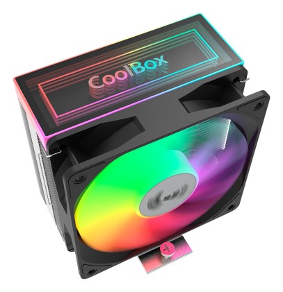 Coolbox Infinite Air120 Disipador Multizocalo - Iluminacion ARGB - Ventilador 120mm - Velocidad Max. 1800rpm - Color Negro